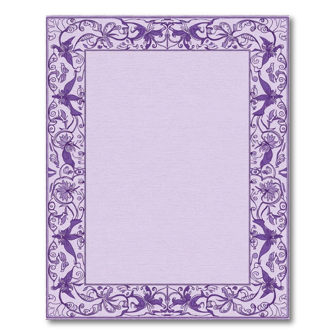 Purple Floral Vine Border Rug