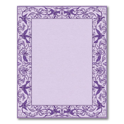 Purple Floral Vine Border Rug
