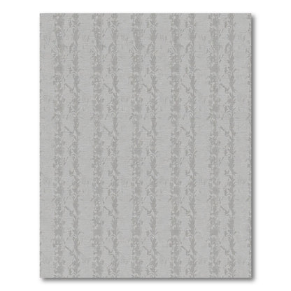 Subtle Gray Vertical Leafy Stripe Rug