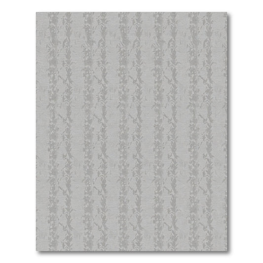 Subtle Gray Vertical Leafy Stripe Rug