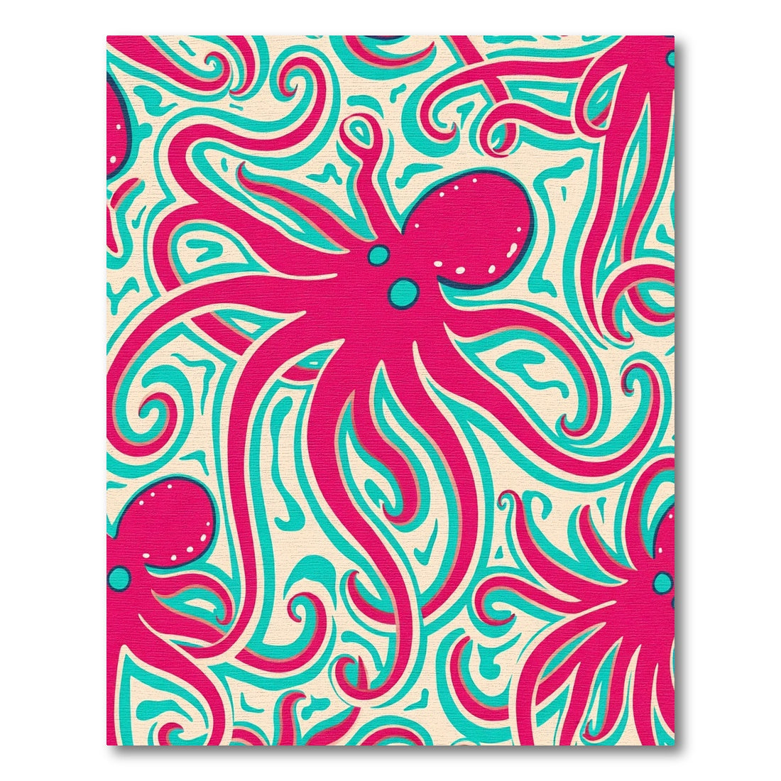 Whimsical Pink Octopus Swirl Rug