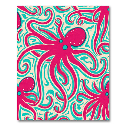 Whimsical Pink Octopus Swirl Rug