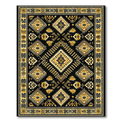 Heritage Tribal Black and Gold Area Rug