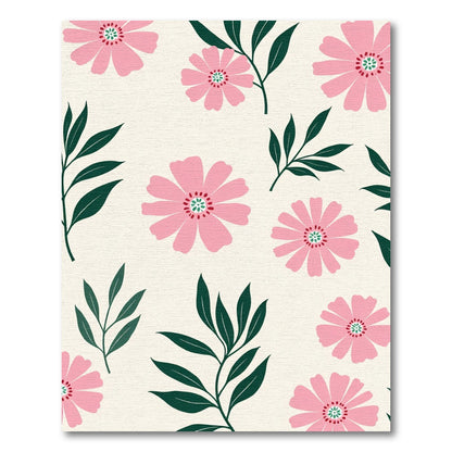 Pink Floral Branches Garden Rug
