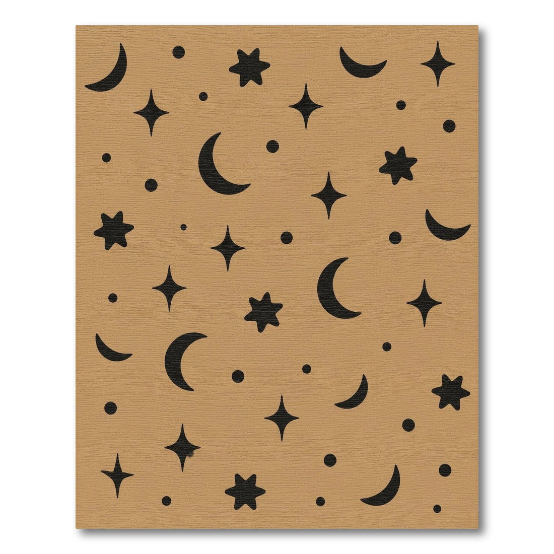 Kids Moon and Stars Brown Tan Area Rug