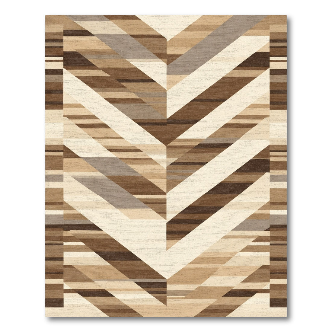 Earthy Tones Layered Chevron Rug