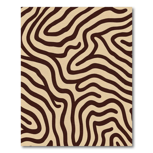 Organic Zebra Stripe Brown Abstract Rug