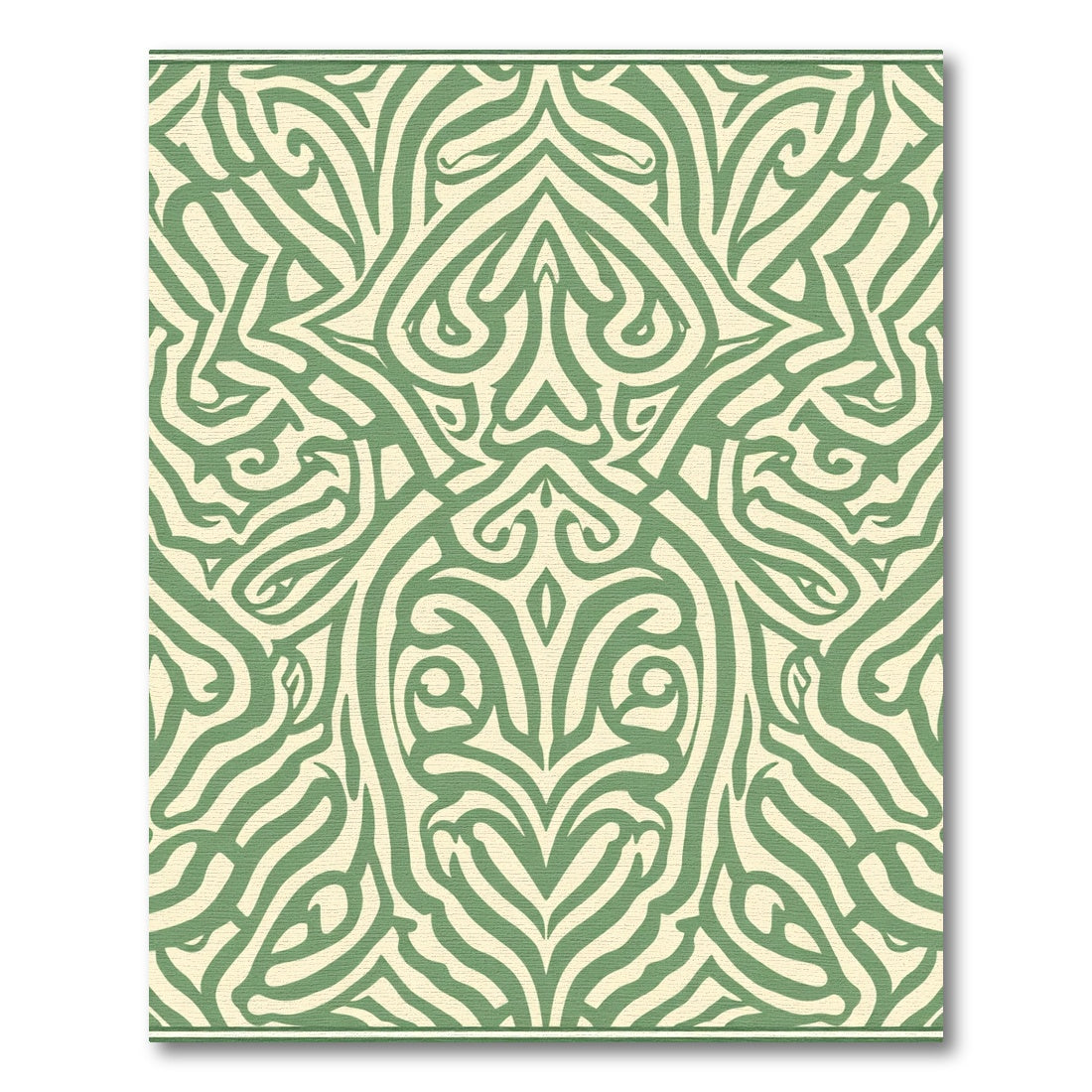 Sage Green Ablaze Swirl Art Rug