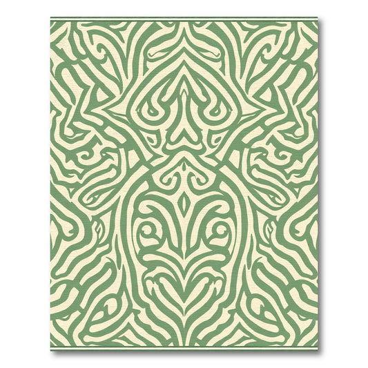 Sage Green Ablaze Swirl Art Rug