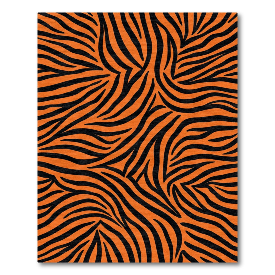 Lush Orange Black Zebra Waves Rug