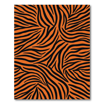 Lush Orange Black Zebra Waves Rug