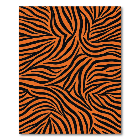 Lush Orange Black Zebra Waves Rug