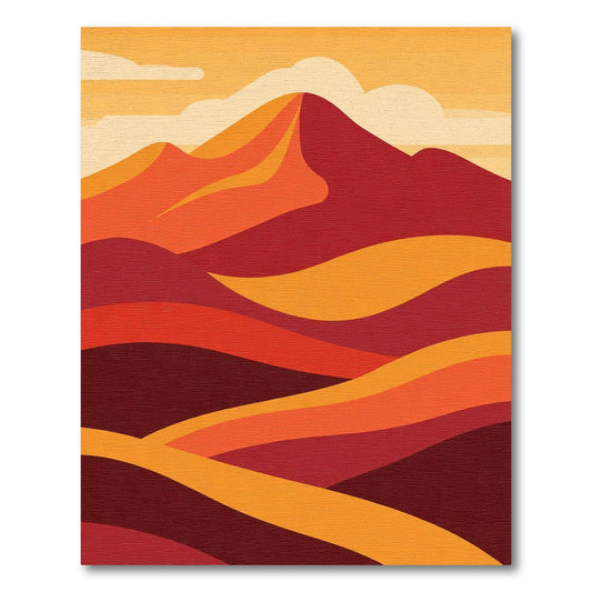 Crimson Sunset Dune Abstract Rug