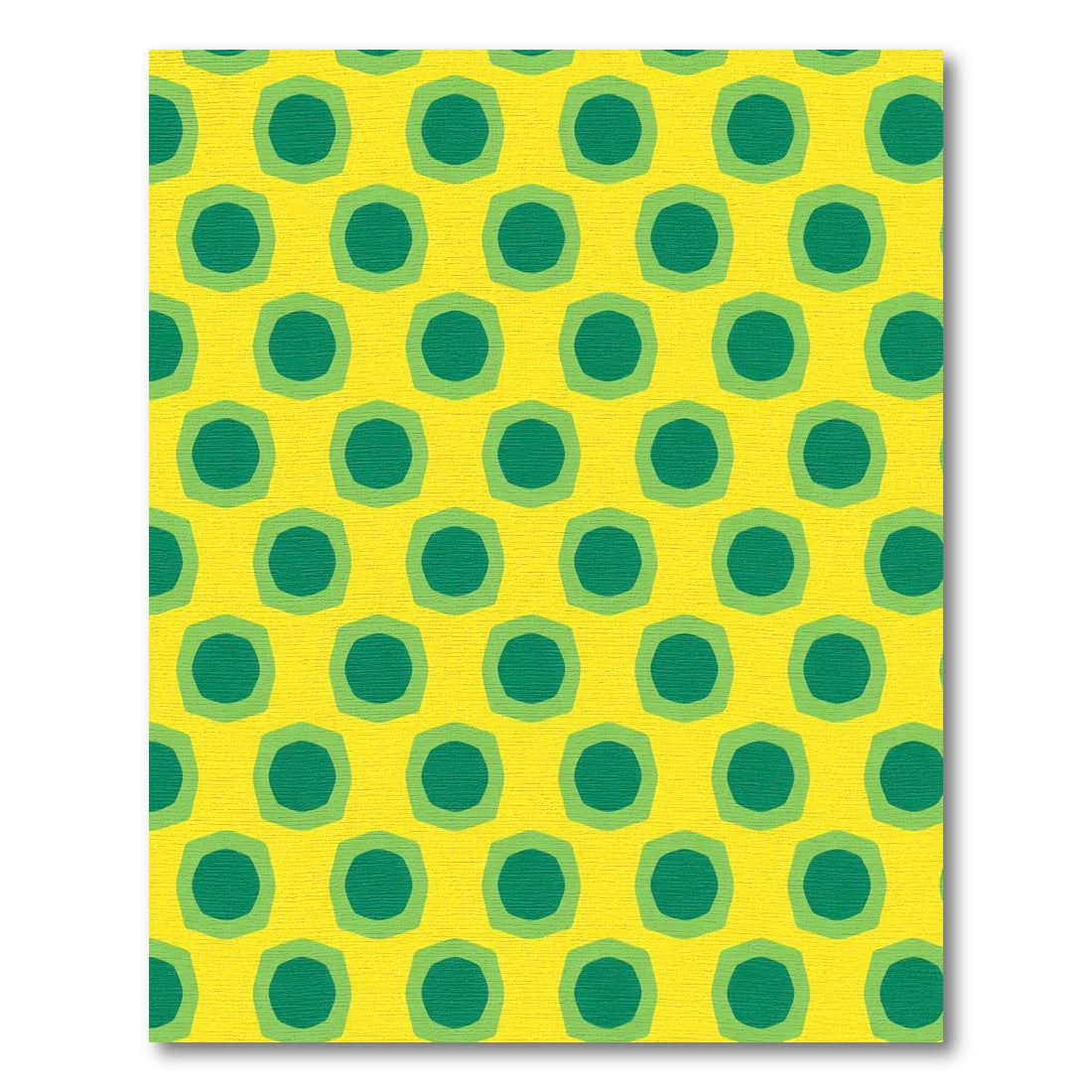Golden Yellow Green Concentric Octagons Rug
