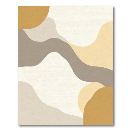 Earthy Abstract Organic Waves Rug