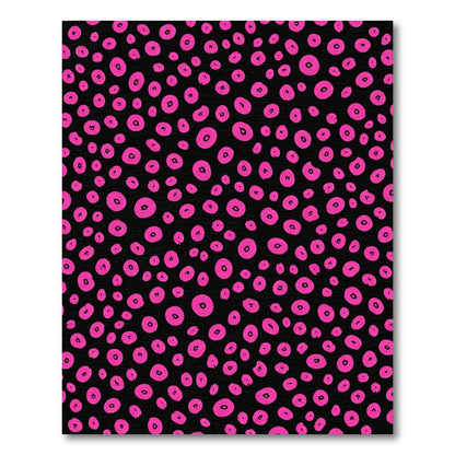 Hot Pink Abstract Circles Rug