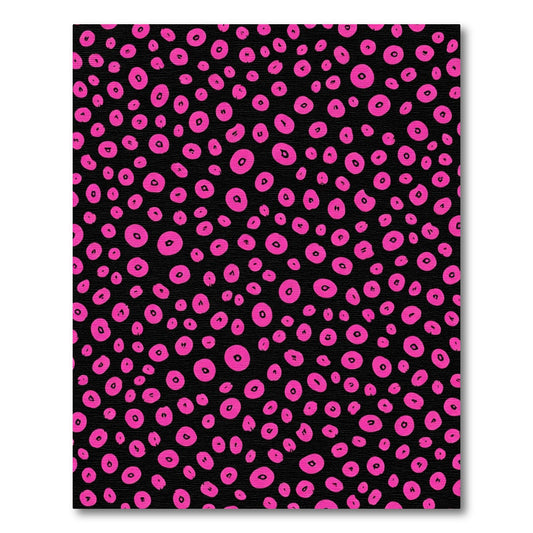 Hot Pink Abstract Circles Rug