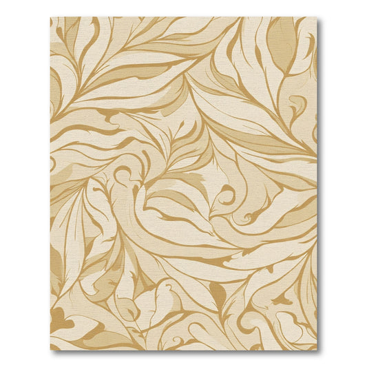 Light Gold Organic Swirl Foliage Rug