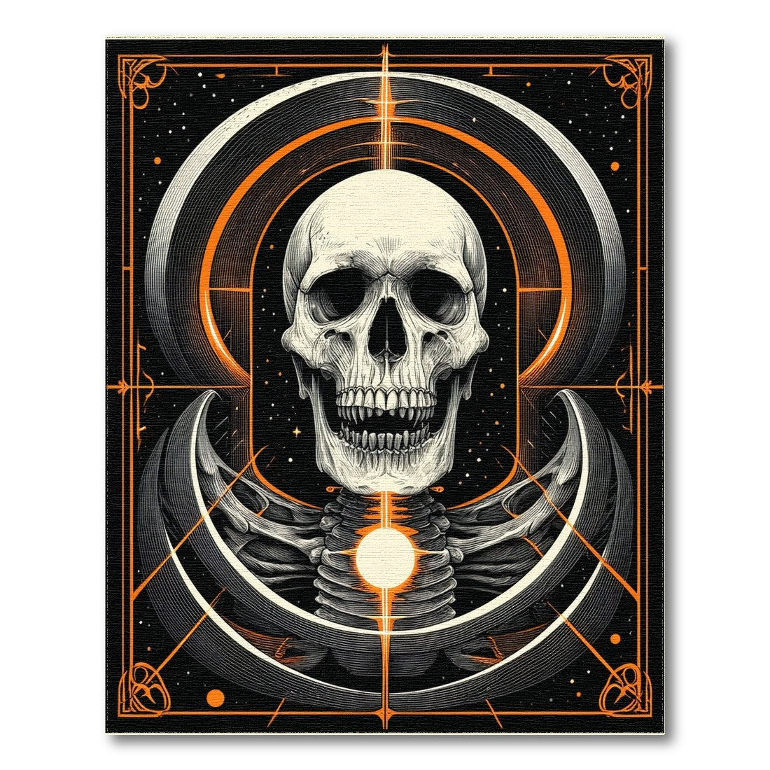Eclipse Skull Geometric Area Rug