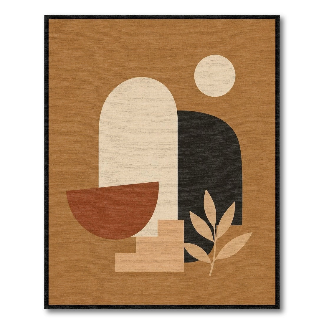 Geometric Modern Brown and Tan Abstract Geometric Brown Area Rug
