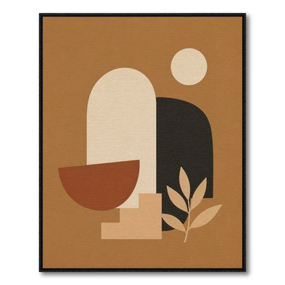 Geometric Modern Brown and Tan Abstract Geometric Brown Area Rug