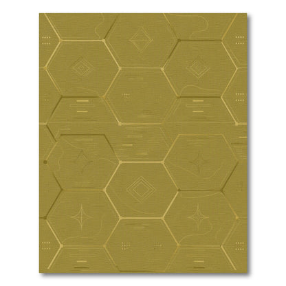 Green Hexagon Geometric Area Rug