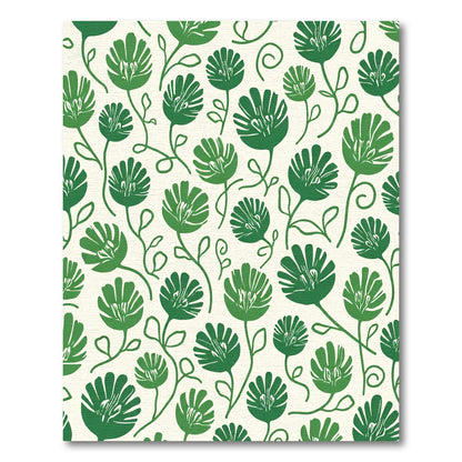 Green Floral Vine Meadow Rug