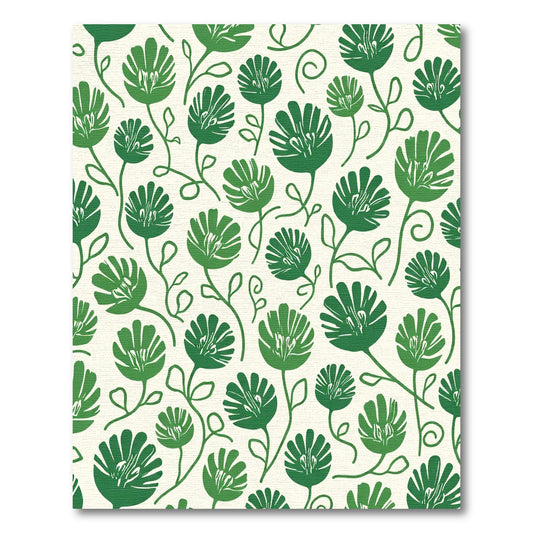 Green Floral Vine Meadow Rug