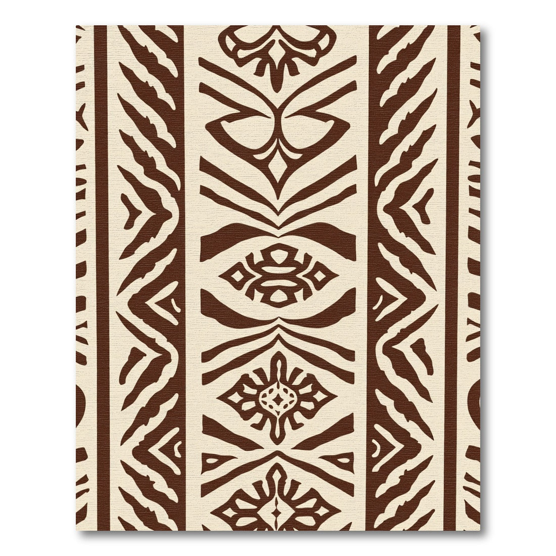 Brown Cream Tribal Symmetric Stripe Rug