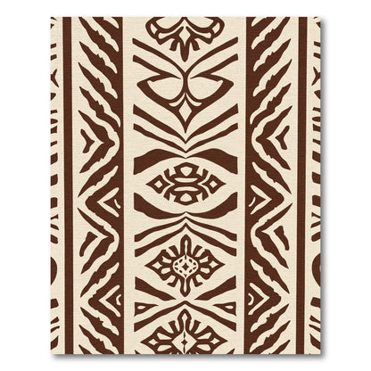 Brown Cream Tribal Symmetric Stripe Rug