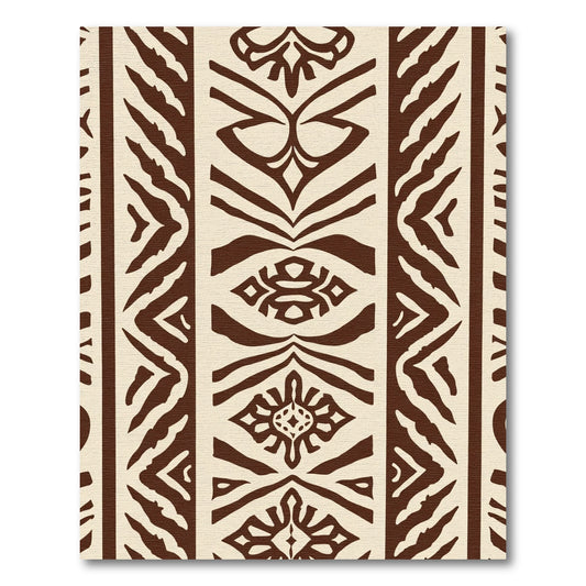 Brown Cream Tribal Symmetric Stripe Rug