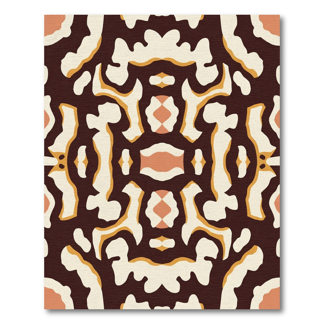 Abstract Cream Brown Orange Organic Forms Rug