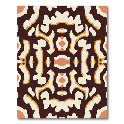 Abstract Cream Brown Orange Organic Forms Rug
