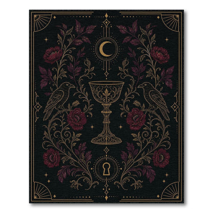 Mystic Raven Floral Area Rug