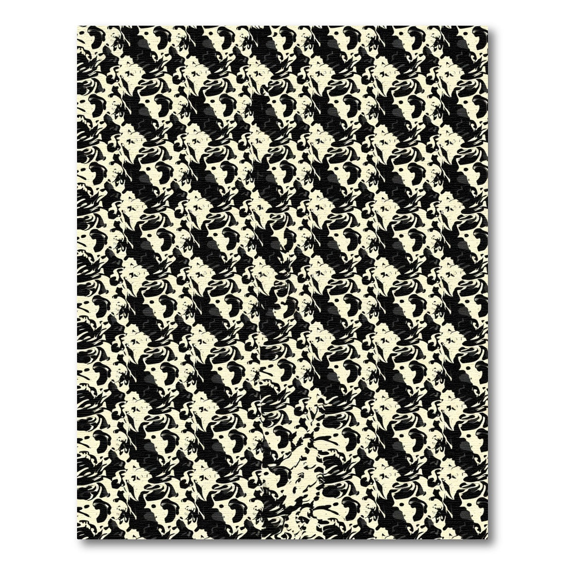 Bold Black Abstract Organic Flow Rug