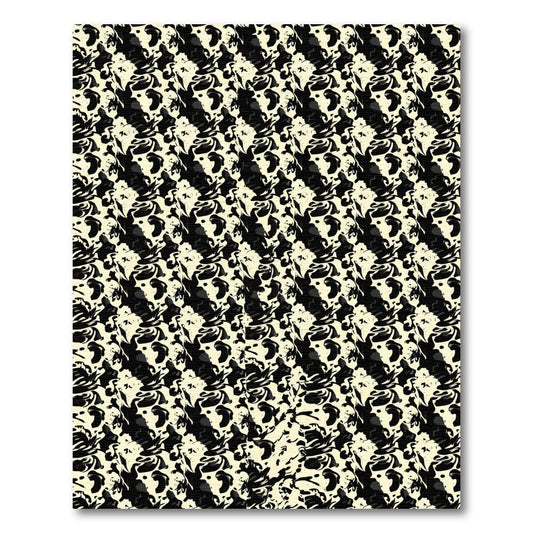 Bold Black Abstract Organic Flow Rug