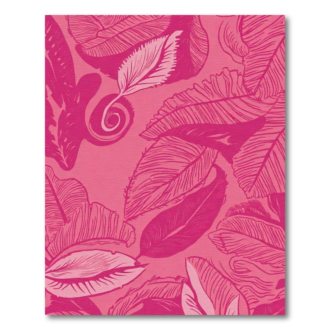 Fuchsia Tropical Leaf Swirl Rug