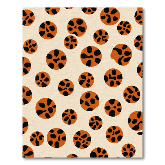 Orange Black Abstract Spotty Circles Rug