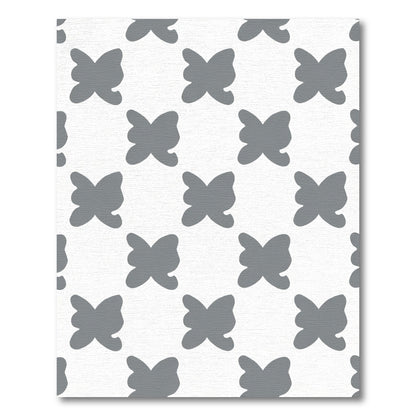 Neutral Gray Butterfly Tile Rug