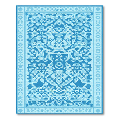 Deep Blue Intricate Medallion Geometric Rug