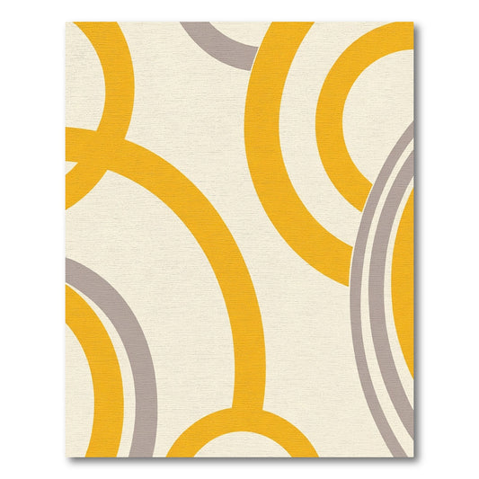 Mid Century Modern Yellow Arch Shapes Rug