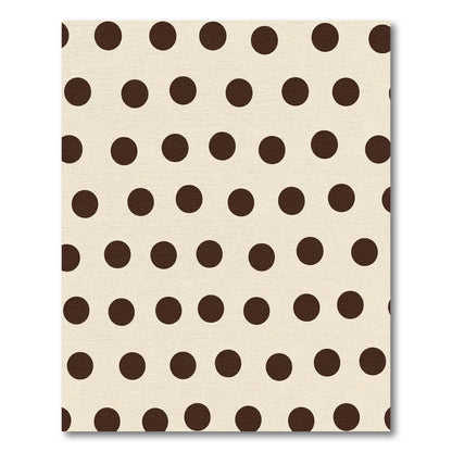 Cream Brown Polka Dot Rounds Rug