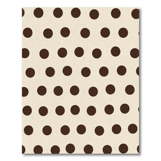 Cream Brown Polka Dot Rounds Rug