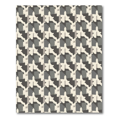 Monochromatic Geometric Houndstooth Overlay Rug