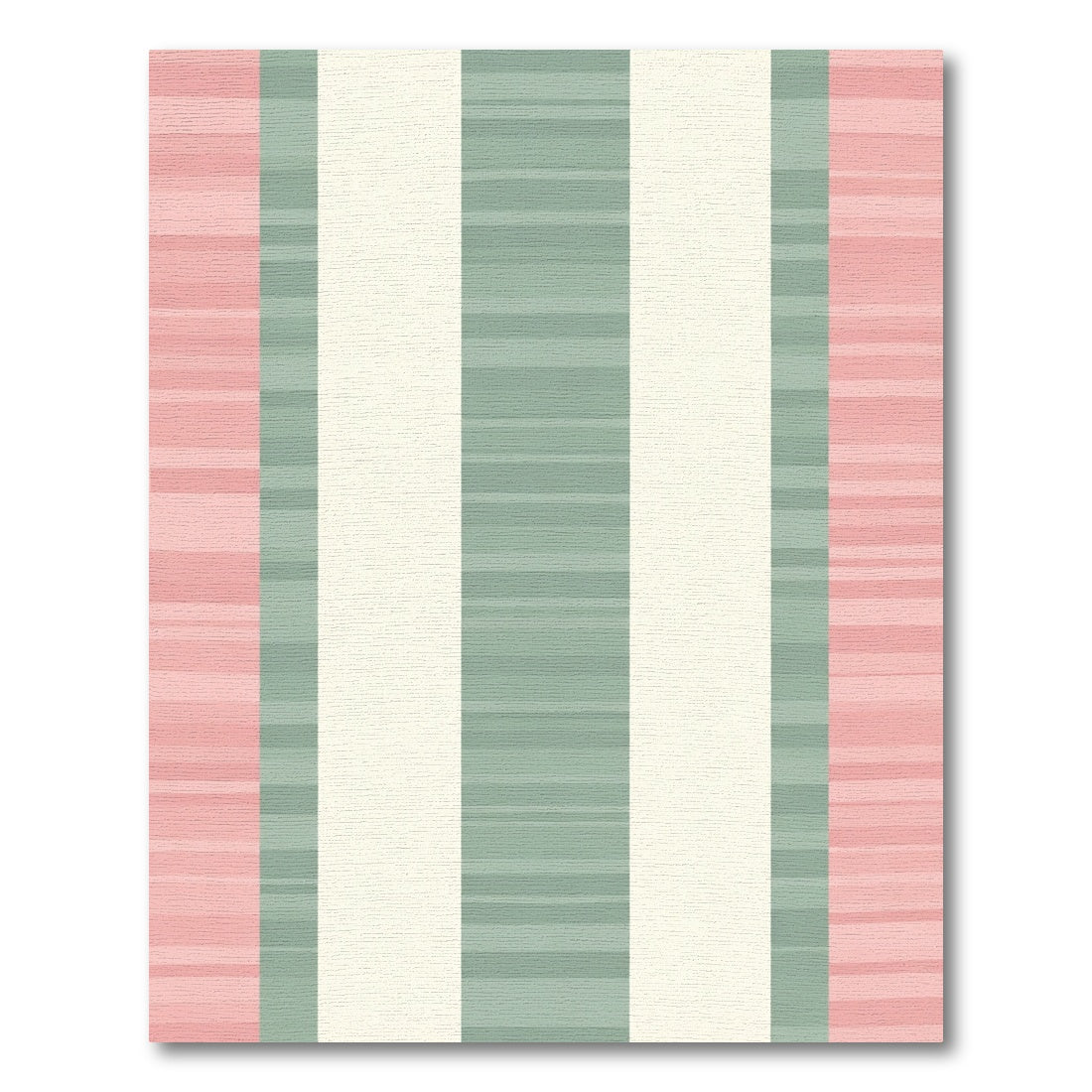 Pastel Pink Green Stripe Rug