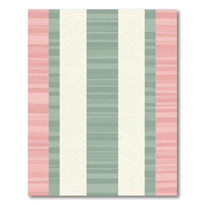 Pastel Pink Green Stripe Rug