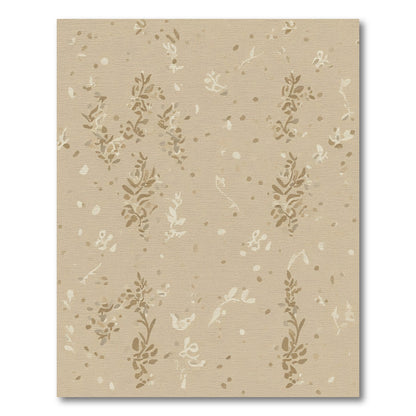 Neutral Tan Botanical Scatter Rug