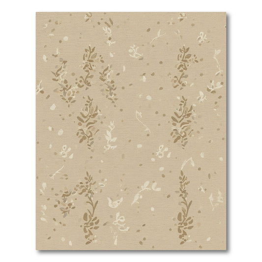 Neutral Tan Botanical Scatter Rug
