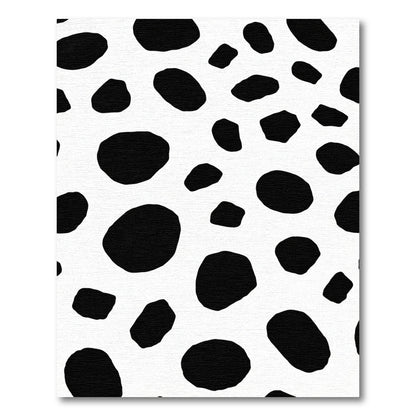 Black White Irregular Spots Rug