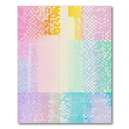 Pastel Pixel Geometric Washable Area Rug